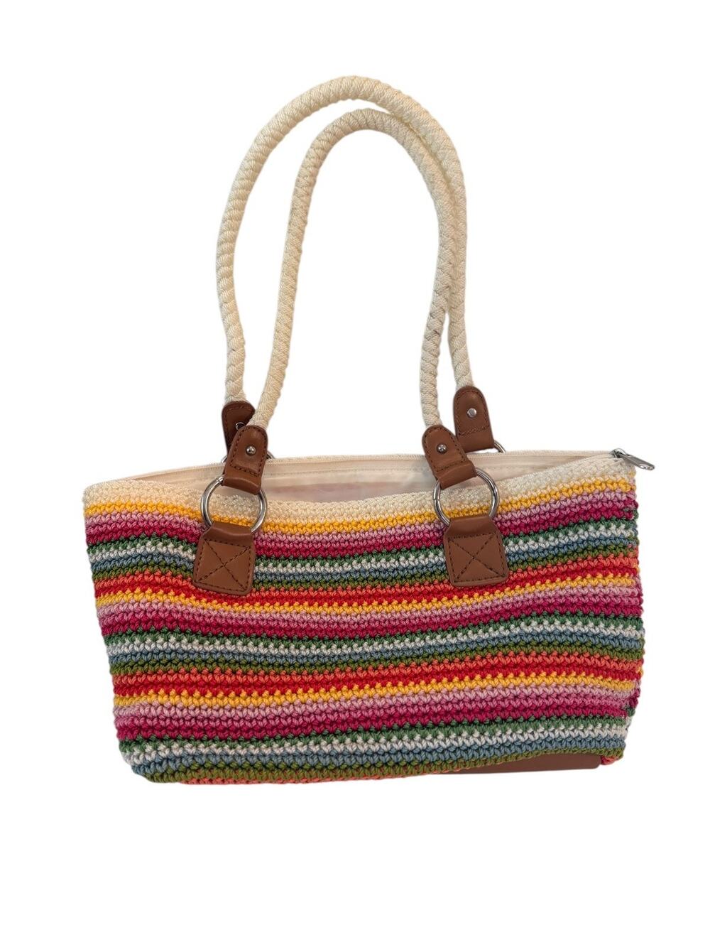 Croft & Barrow Multicolor Striped Crossbody Bag, Zipper, Lined, Pockets